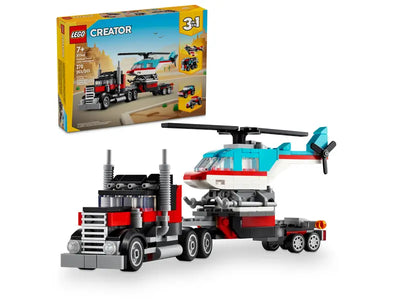 Camión Plataforma con Helicóptero