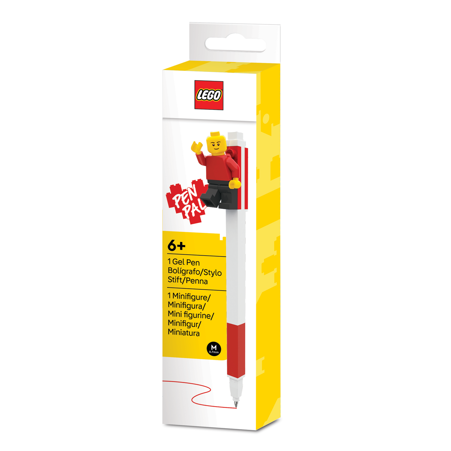 Bolígrafo de gel LEGO® (rojo) con minifigura