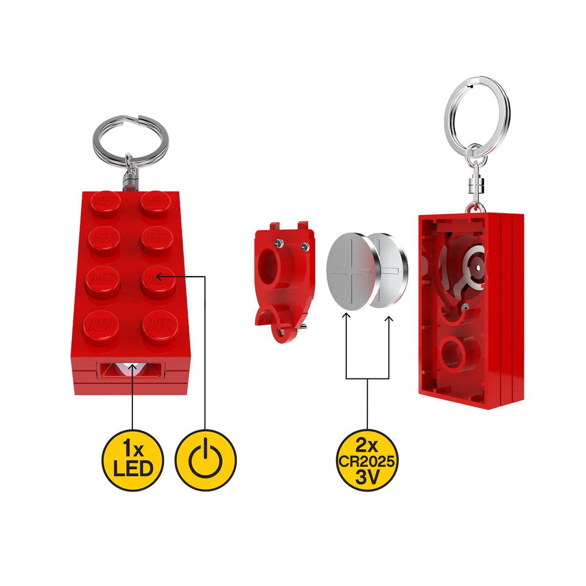 Llave con linterna LEGO® – bloque rojo LEGO® 2x4