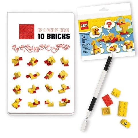 Cuaderno LEGO® Patito con un set de bloques, placa y bolígrafo