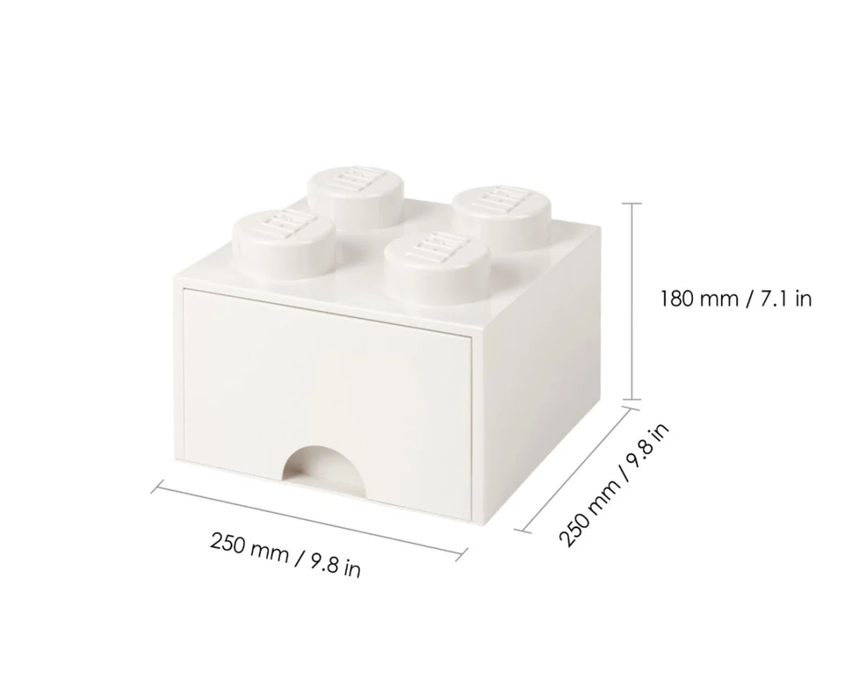 Cajón bloque LEGO® Brick 4 (Blanco)