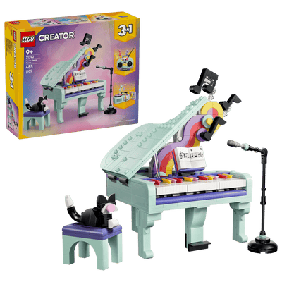 Piano Musical Decorativo con Gato
