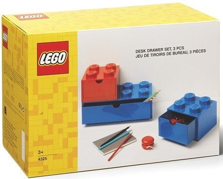 LEGO® cajas de escritorio con cajón Multi-Pack 3 uds - rojo, azul