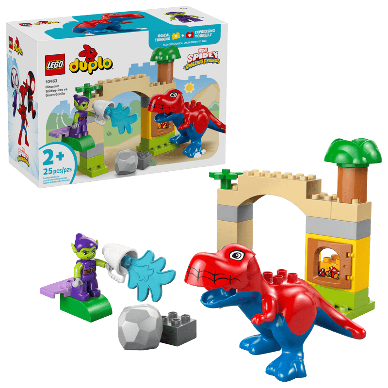 Dinosaurio Spidey-Rex vs. Duende Verde