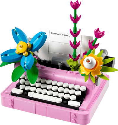 Máquina de Escribir con Flores