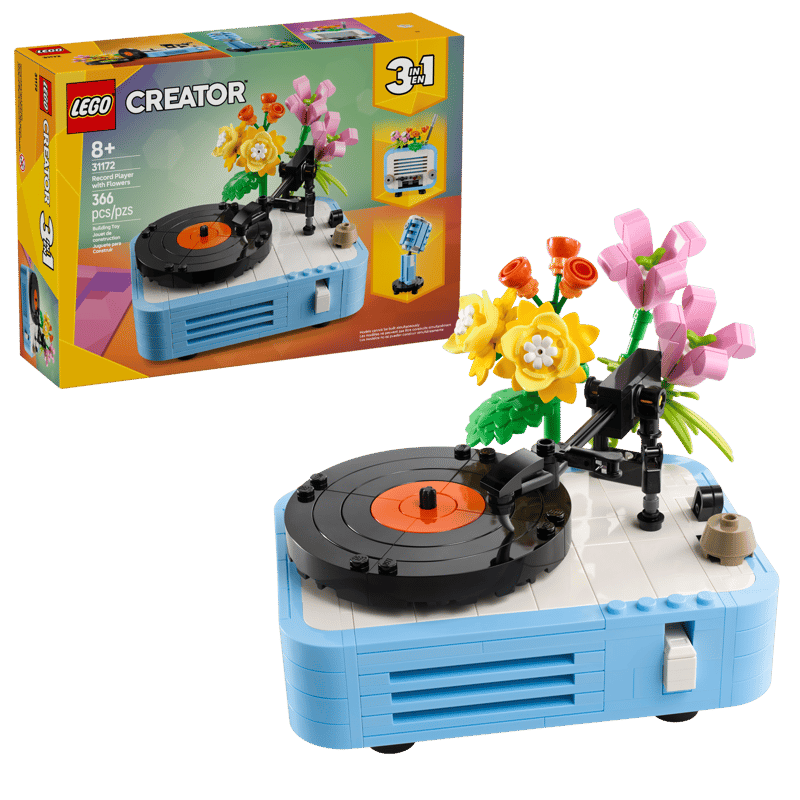 Tocadiscos con Flores