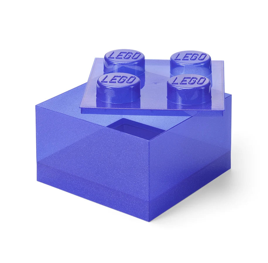 Contenedor bloque LEGO® Brick 4 con tapa (Morado)