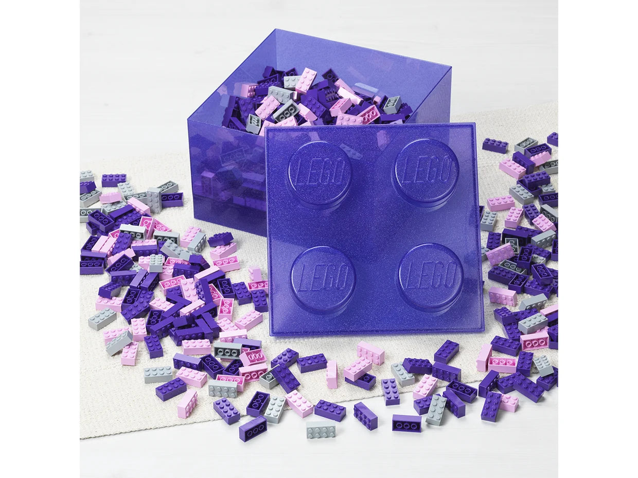 Contenedor bloque LEGO® Brick 4 con tapa (Morado)