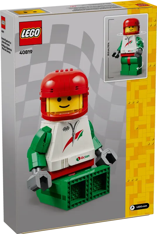 Minifigura Gigante de Piloto de Carreras