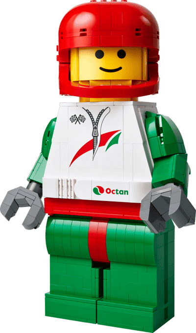 Minifigura Gigante de Piloto de Carreras