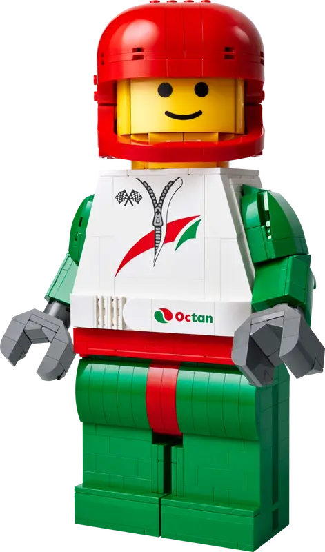 Minifigura Gigante de Piloto de Carreras