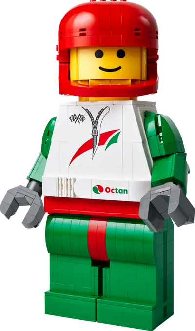 Minifigura Gigante de Piloto de Carreras