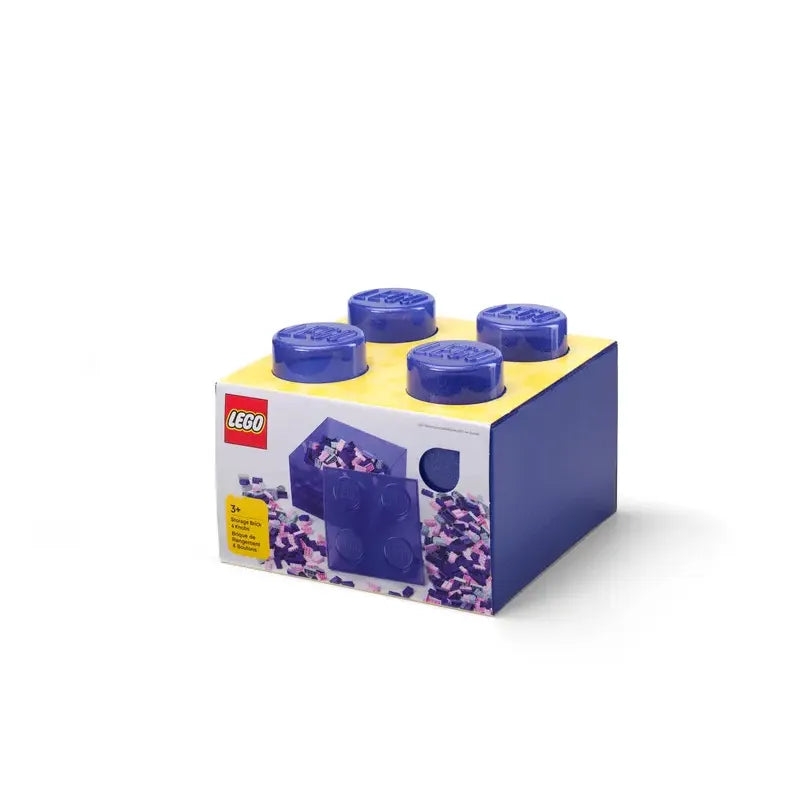 Contenedor bloque LEGO® Brick 4 con tapa (Morado)