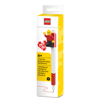 Bolígrafo de gel LEGO® (rojo) con minifigura