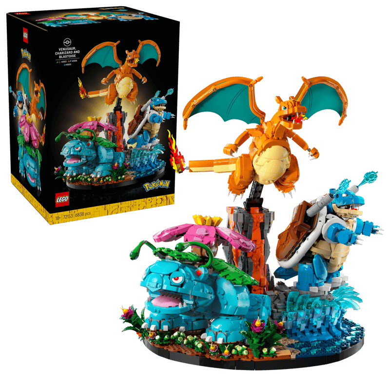 Venusaur, Charizard y Blastoise