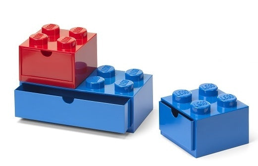 LEGO® cajas de escritorio con cajón Multi-Pack 3 uds - rojo, azul