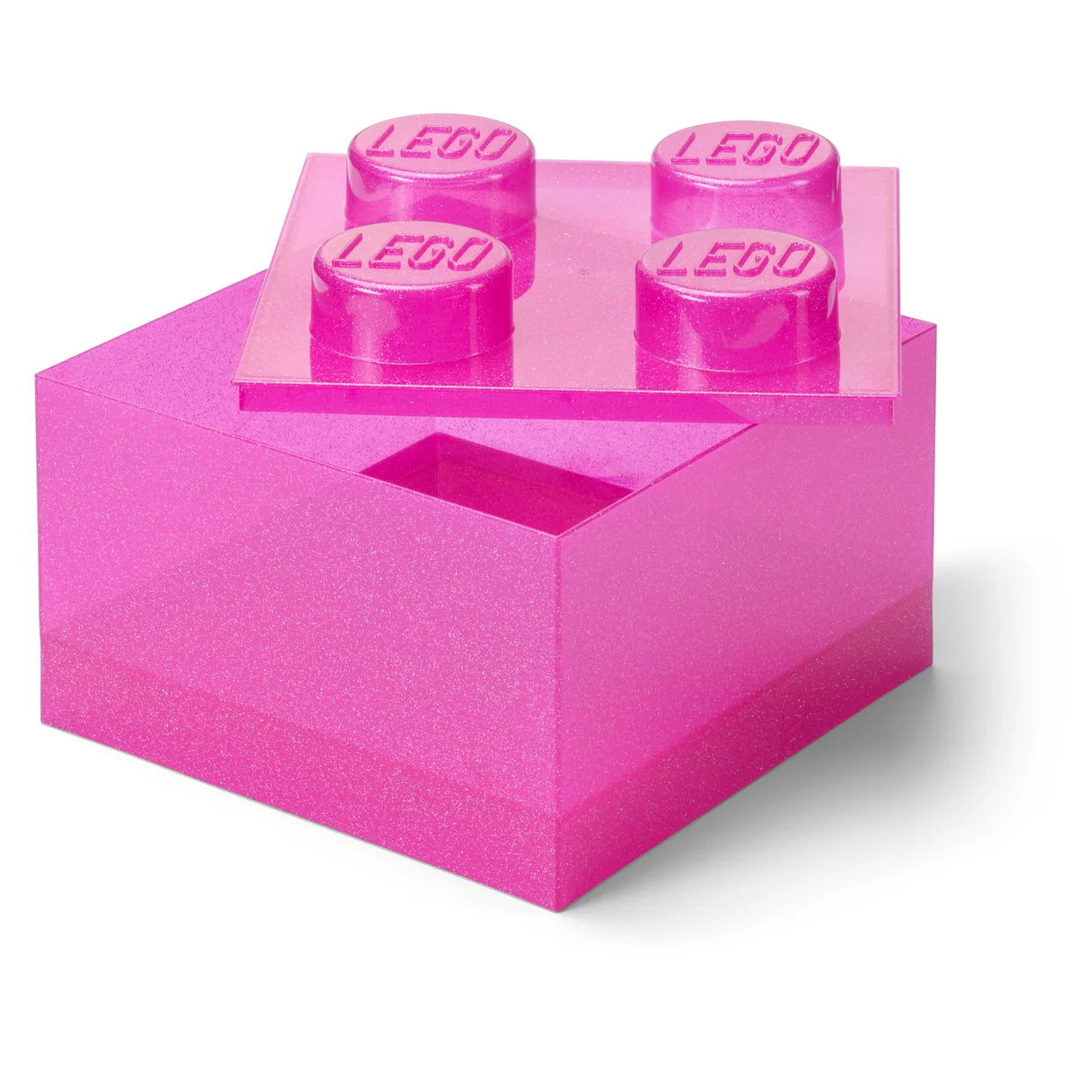 Contenedor bloque LEGO® Brick 4 con tapa (Rosa claro)