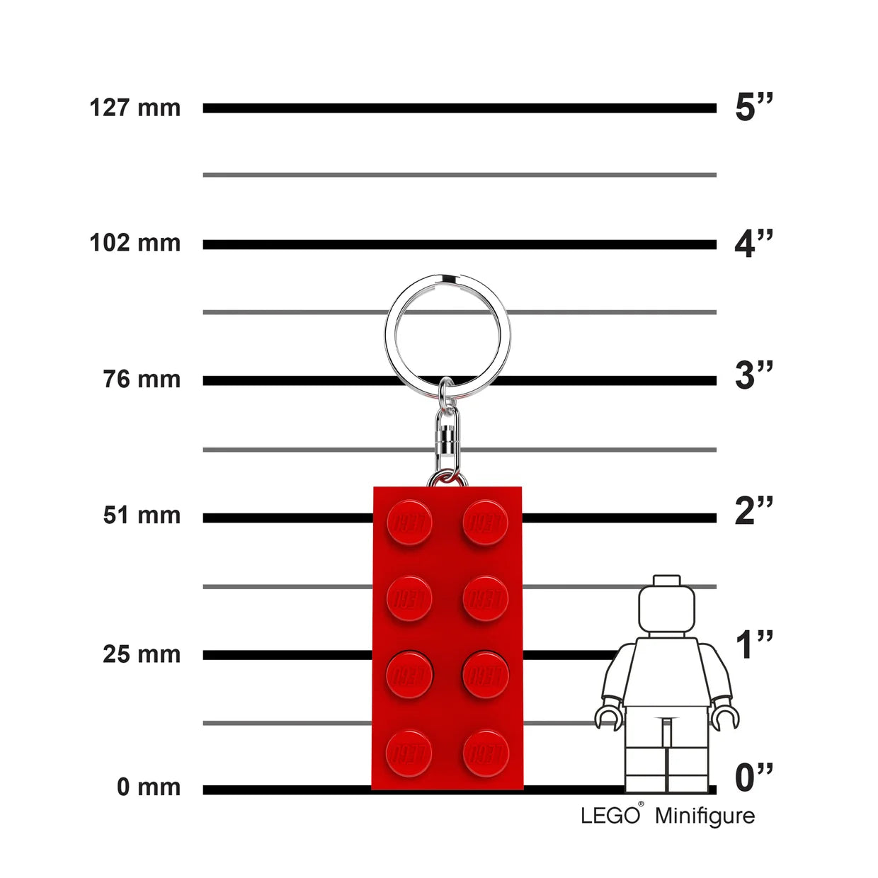 Llave con linterna LEGO® – bloque rojo LEGO® 2x4