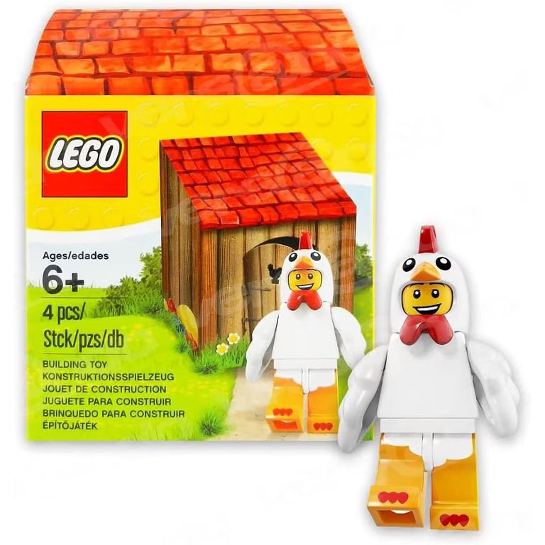 Minifigura chico disfrazado de gallina