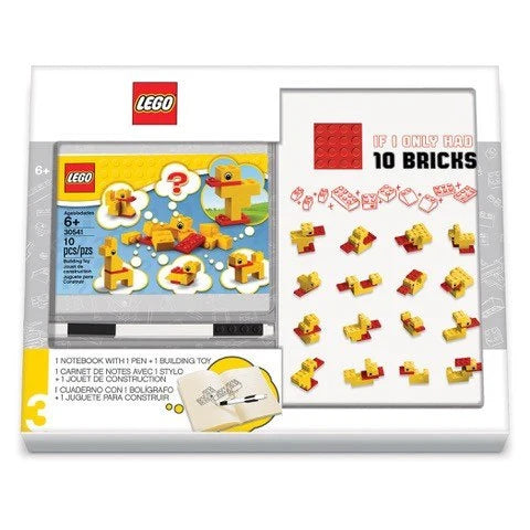 Cuaderno LEGO® Patito con un set de bloques, placa y bolígrafo
