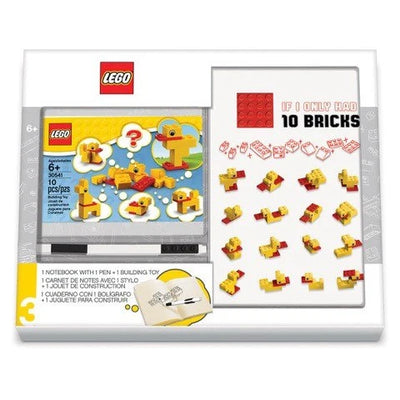 Cuaderno LEGO® Patito con un set de bloques, placa y bolígrafo