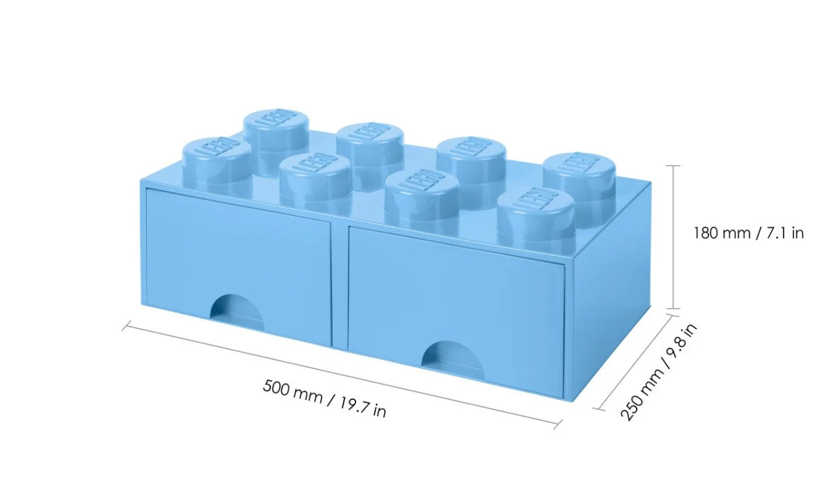 Cajón bloque LEGO® Brick 8 (Azul claro)