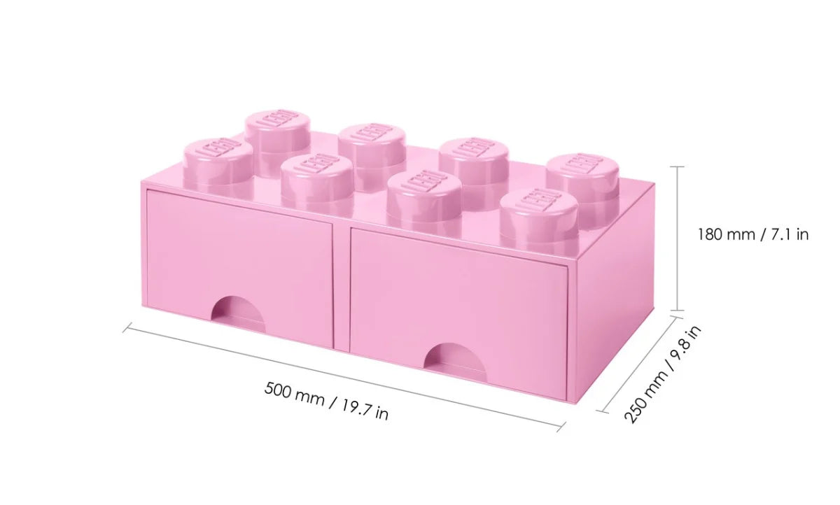Caja bloque LEGO® Brick 8 (Rosa claro).