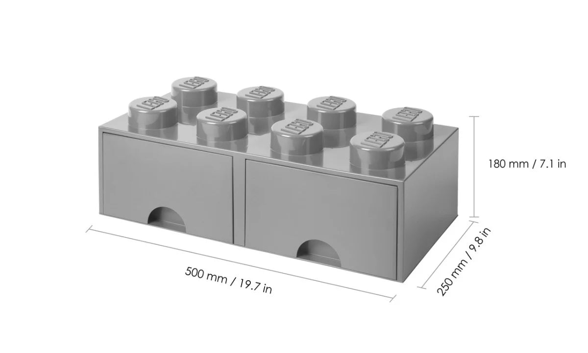 Caja bloque LEGO® Brick 8 (Gris)
