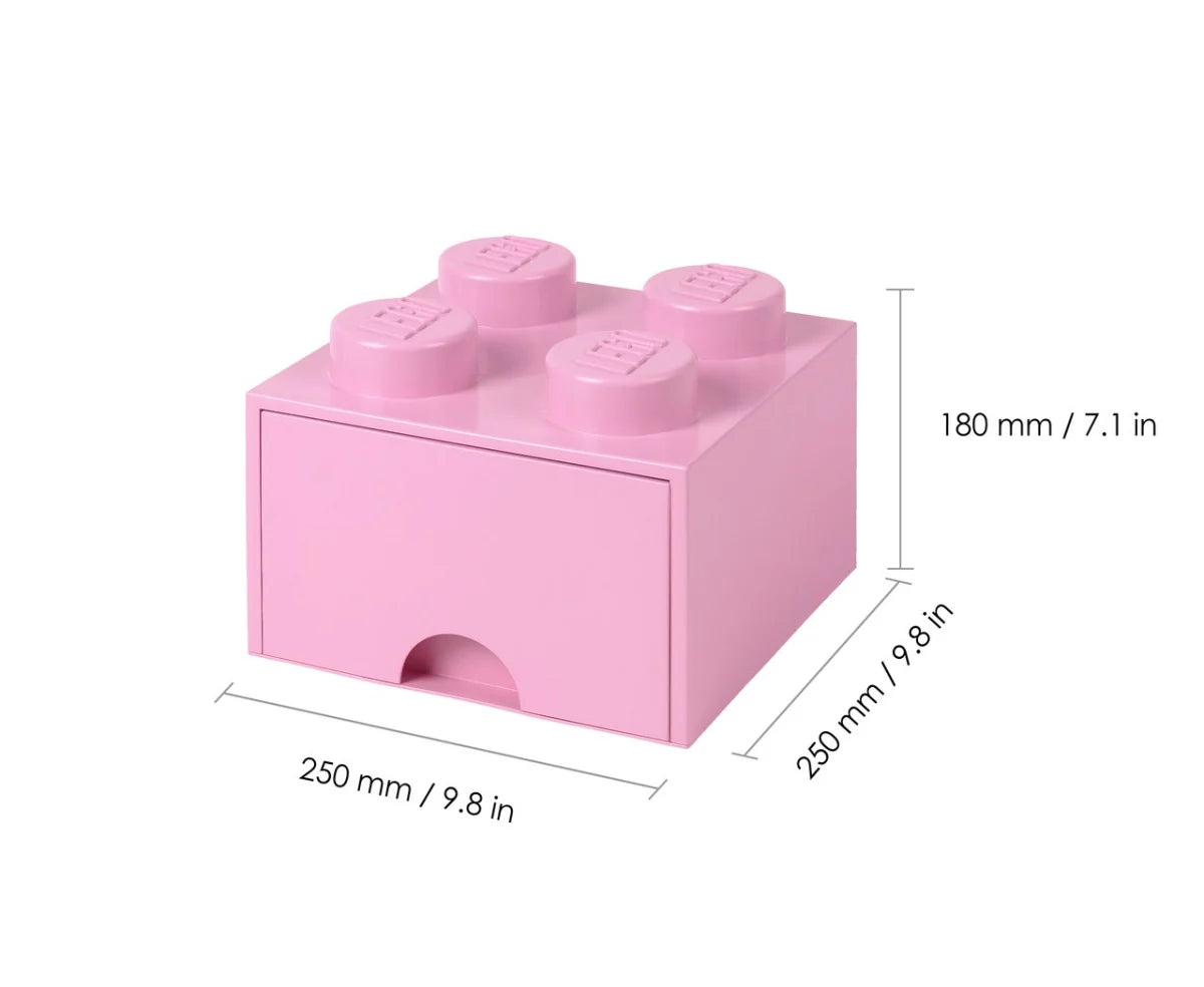 Cajón bloque LEGO® Brick 4 (Rosa claro)