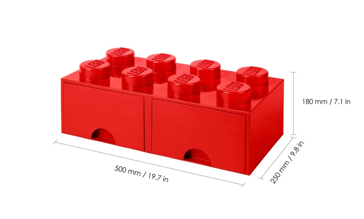 Cajón bloque LEGO® Brick 8 (Rojo)