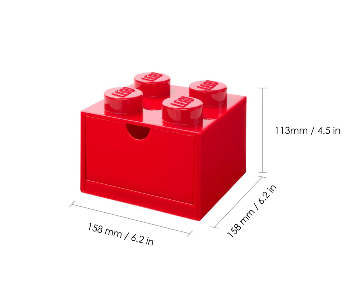 Caja de escritorio bloque LEGO® Brick 4 (Rojo)