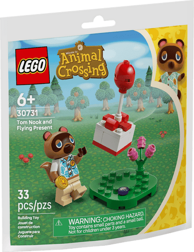 Tom Nook con regalo volador