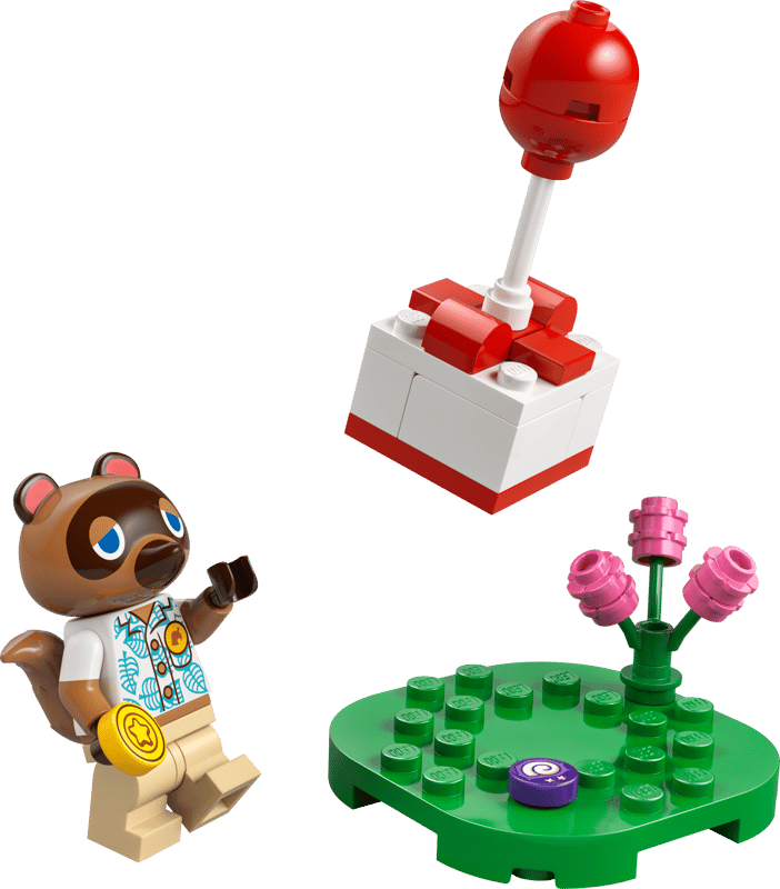 Tom Nook con regalo volador
