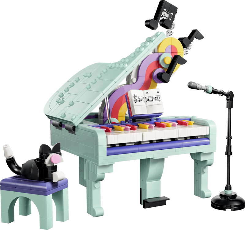 Piano Musical Decorativo con Gato