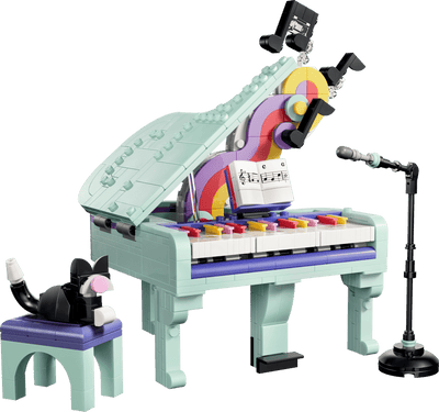 Piano Musical Decorativo con Gato